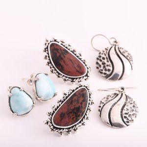 3 Sterling Silver earrings - (A145)